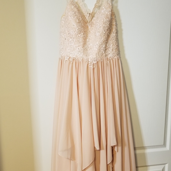 Salmon Pink Wedding Dress - Picture 2 of 5